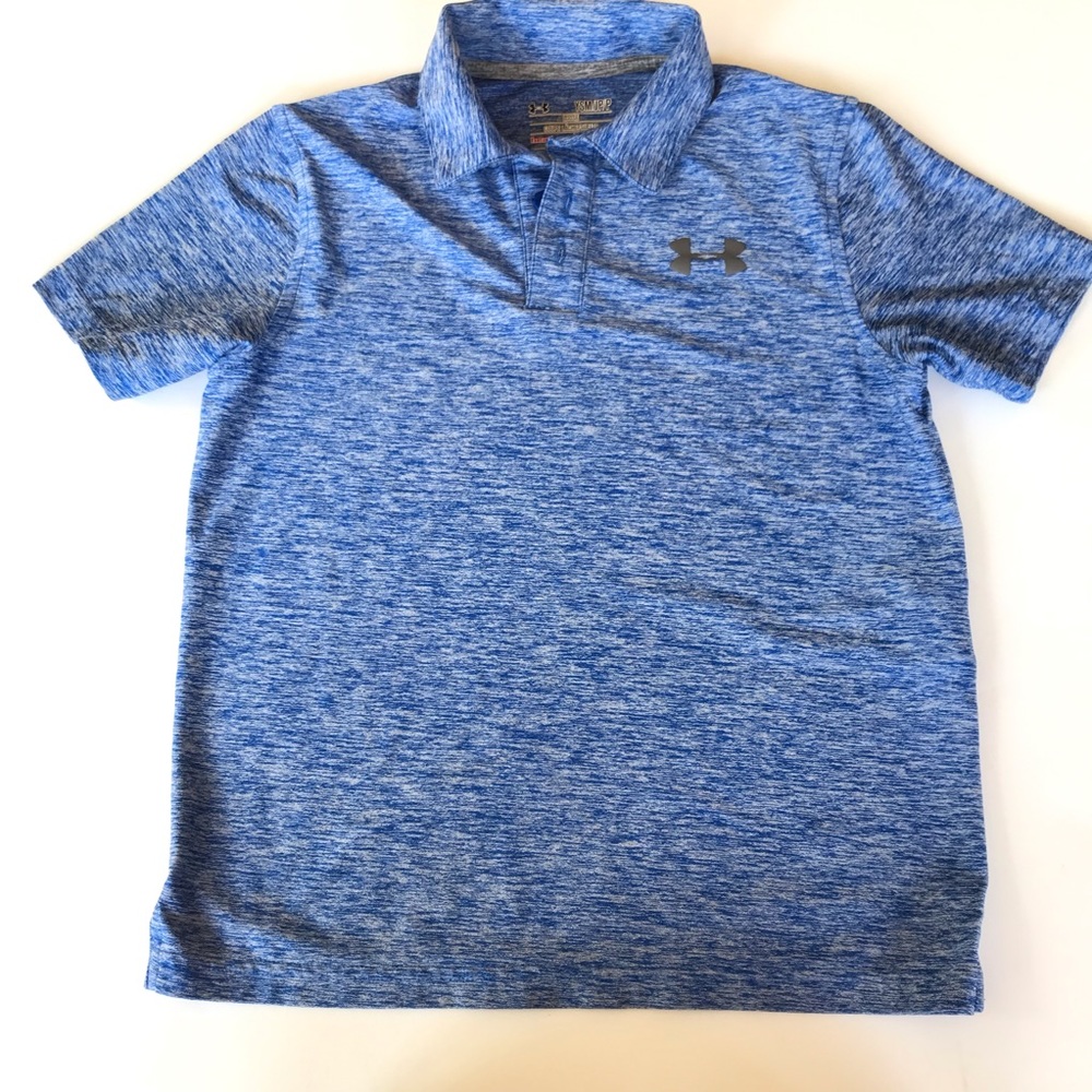 Under Armour Boys Collared Shirt Blue youth small